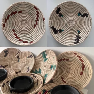 Handmade Straw Plate 15in - طبق عزف ملون عمل يد